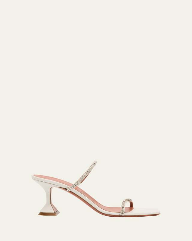 Gilda Crystal Leather Slide Sandals